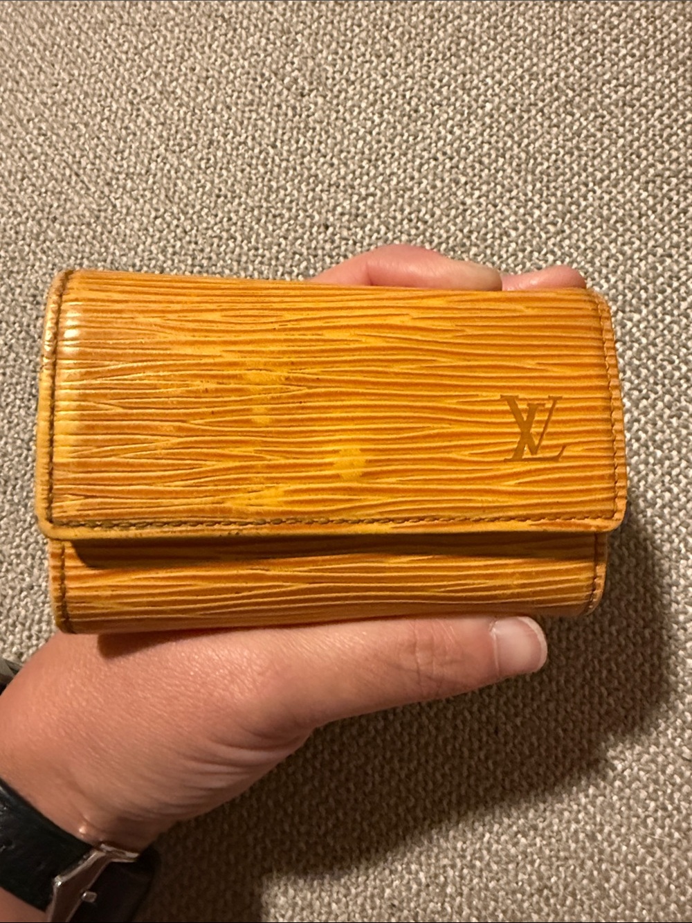 Louis Vuitton Authentic Key case holder cream yellow purple CA0956
